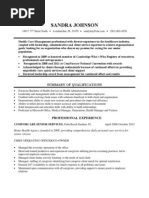 Sandra Johnson - Updated Resume