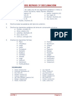 EJERCICIOS REPASO (3º Declinacion)