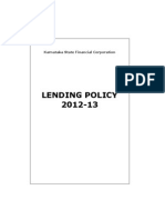 KSFC Lending Policy 2013-14