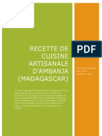 Recette de Cuisine Artisanale D'ambanja (Madagascar)