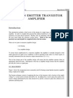 Common Emitter Transistor Common Emitter Transistor Amplifier Amplifier