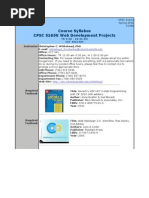 Course Syllabus CPSC 5165U Web Development Projects: Printable Version