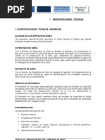 Especificaciones Técnicas Vado