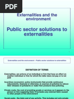 Externalities and The Environment: Public Sector Solutions To Externalities