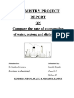 Chemistry Project: of Water, Acetone and Diethyl Ether