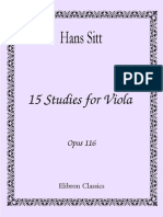 VIOLA - ESTUDO - Hans Sitt - 15 Studies For Viola Op 116