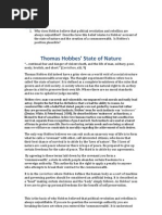 Thomas Hobbes State of Nature