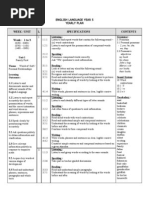 Weekly Plan English Language Year 5