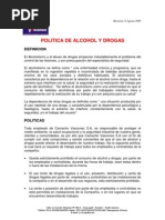 Politica de Alcohol y Drogas