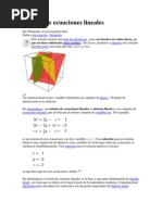 Sistema de Ecuaciones Lineales