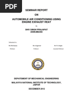 Seminar Report On Automobile Air Conditioning Using Engine Exhaust Heat