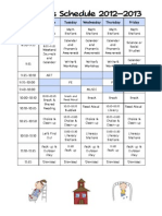 AM Class Schedule 2 2012-2013