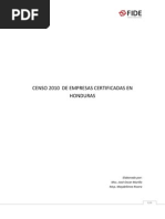 Censo de Empresas Certificadas en Honduras 2010