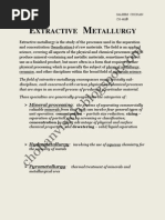 Xtractive Etallurgy: Mineral Processing