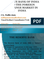 Organisational Structure and Role of RBI in Foreign Exchange Markets