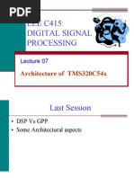 EEE C415: Digital Signal Processing: Architecture of TMS320C54x