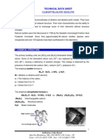 Clinoptilolite Zeolite - Technical Data Sheet