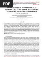 Environmental Benefits of Ecofriendly Natural Fiber Reinforced Polymeric Composite Materials