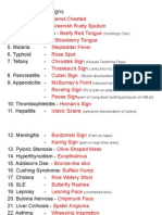 Pathognomonic Signs