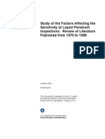 Study of The Factors Affecting The Sensitivity of Liquid Penetrant