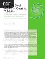 Why The Swab Matters in Cleaning Validation