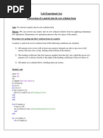 Lab Experiment-1 (A) Conversion of A Matrix Into Its Row Echelon Form