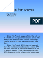 Critical Path Analysis: Pop Alin Andrei An 1master TI