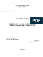 Dreptul La Tăcere Şi Privilegiul Împotriva Propriei Incriminări