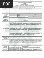 Tecnólogo en Diseño e Integración de Automatismos Mecatrónicos