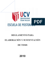 Reglamento Esquemas de Proyectos de Tesis UCV