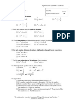 Quadratic Equations