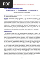 Standard Error vs. Standard Error of Measurement Standard Error vs. Standard Error of Measurement