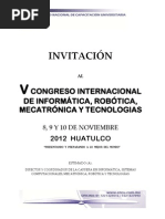 INVITACION AL V CONGRESO DE INFORMATICA, ROBÓTICA, MECATRÓNICA Y TECNOLOGIAS Huatulco