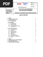 PROJECT STANDARD and SPECIFICATIONS Electrical Specifications For Packaged Equipment Rev01web