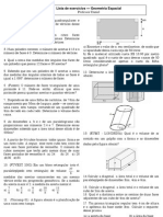 Lista Geometria Espacial