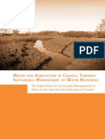 Water and Agriculture in Canada: Towards Sustainable Management of Water Resources