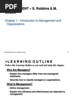 Chapter 1 - Intro To Management and Organization