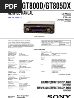 Service Manual: CDX-GT800D/GT805DX