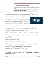 Ficha de Português - 6º Ano II