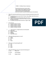 CHEM 121 Midterm Practice Questions 2013