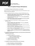 Role of OT - Rett