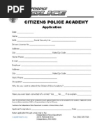 Citizens Police Academy: Application