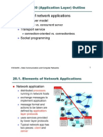 Elements of Network Applications: Lecture 20 (Application Layer) Outline