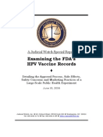 JW Report FDA HPV Vaccine Records