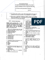 IARI PHD Entrance Question Paper 2011 - Soil Science & Chemistry