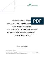 PDF Calibracion CalibracionParTorsional TORQUIMETROS CENAM