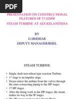 Presentation On Constructional Features of 57.02Mw Steam Turbine at Aes Kelanitissa