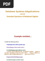 Database Systems &applications: Extended Operators of Relational Algebra