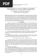 Thermoluminescence of Nanocrystalline Eu Doped Baso: Rohitashsingh, M. K. Dhasmana, R.B.S. Rawat