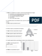 Ficha Avaliação CN 6º Ano - Ar e Alimentação PDF